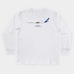 Illustration of Airbus A350 F-WZGG Kids Long Sleeve T-Shirt